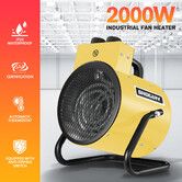 Portable Electric Heater Industrial Fan 2In1 2000W Carpet Dryer Warm Hot Air Blower Fast Heating Room Space SAA Standing for Office Workshop Warehouse