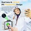 4K Digital Camera,WiFi 75MP Vlogging Cameras,Touchscreen Autofocus Point and Shoot Digital Camera with 16X Zoom,32GB Card,2 Batteries (White)