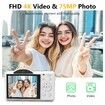 4K Digital Camera,WiFi 75MP Vlogging Cameras,Touchscreen Autofocus Point and Shoot Digital Camera with 16X Zoom,32GB Card,2 Batteries (White)
