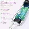 Cordless Hair Curling Iron Brush 3-in-1 Portable Wave Curling Wand, 1.5 Inch Ionic Heated Brush,USB Rechargeable Hair Curler, 1 Pack-White