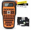 Thermal Transfer Label Printer Maker Handheld with 1 Roll tape Portable Compatible with Brother Tapes Qwerty Keyboard Battery Powered Gift COL Orange