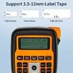 Thermal Transfer Label Printer Maker Handheld with 1 Roll tape Portable Compatible with Brother Tapes Qwerty Keyboard Battery Powered Gift COL Orange