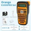 Thermal Transfer Label Printer Maker Handheld with 1 Roll tape Portable Compatible with Brother Tapes Qwerty Keyboard Battery Powered Gift COL Orange