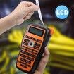 Thermal Transfer Label Printer Maker Handheld with 1 Roll tape Portable Compatible with Brother Tapes Qwerty Keyboard Battery Powered Gift COL Orange