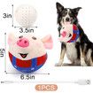 Interactive Dog Toys Pig, Jumping Squeaky Dog Toys with Music, Rechargeable Moving Dog Chew Toys for Cats Dogs,Red