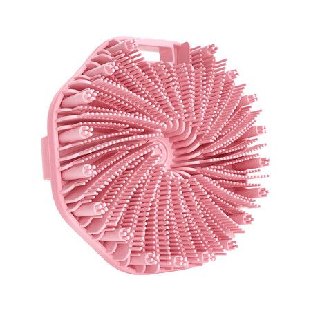 Silicone Scrubber, Exfoliating Body Wash Scrubbers, Shower Body Brush for Effective Showering Exfoliation and Gentle Massage, Pink
