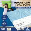 STARRY EUCALYPT Memory Foam Mattress Topper 7-Zone Cool Gel Bamboo 10cm Double