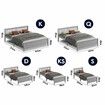 ALFORDSON Bed Frame Wooden Single Size Slatted Headboard Timber Grey FABIANO