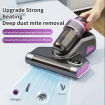 Mattress Vacuum Cleaner for Bed with UV Ultrasonic,Brushroll Rotation,Double-Cup,LED Display,14Kpa Suction 200W Powerful Handheld Vacuums(Gray Purple)