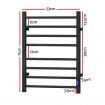Devanti Heated Towel Rail 8 Square Bars with Timer Electric Heater Warmer Rack