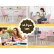 ALFORDSON 4x Dining Chairs Padding Retro PU Leather Kitchen Lounge Wooden Pink