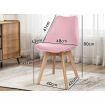 ALFORDSON 4x Dining Chairs Padding Retro PU Leather Kitchen Lounge Wooden Pink