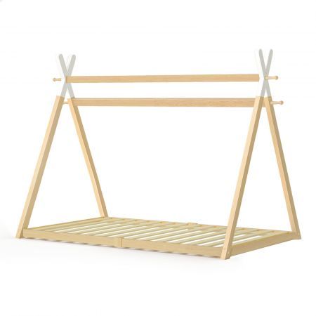 ALFORDSON Bed Frame Wooden Single Timber Teepee House Base Platform Oak Thomas