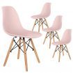ALFORDSON 4x Dining Chairs Retro Steel Kitchen Lounge Cafe Solid Wood Pink