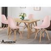 ALFORDSON 4x Dining Chairs Retro Steel Kitchen Lounge Cafe Solid Wood Pink