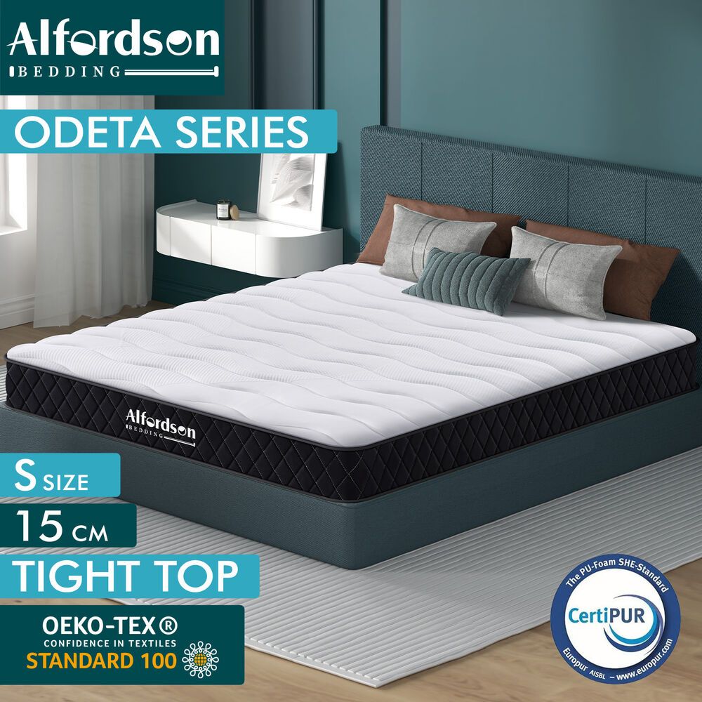 ALFORDSON Mattress 15CM Single Bed Tight Top Spring Foam Bedding Medium Firm