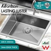 ALFORDSON Kitchen Sink Stainless Steel Drop in Flush Under Mount Bowl 600X450MM