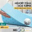 STARRY EUCALYPT Memory Foam Mattress Topper Ventilated Gel Bamboo 12cm Queen