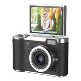 4K Ultra HD Digital Camera with Flip Screen 48MP CCD Compact Camera USB Rechargeable 32G Card Black