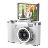 4K Ultra HD Digital Camera with Flip Screen 48MP CCD Compact Camera USB Rechargeable 32G Card White
