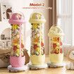 Kids Toys Storage Tube Box Stuffed Animal Zoo Plush Soft Doll Organiser Playroom Display Cabinet Holder Container Vertical Stand with Wheels 145x31cm