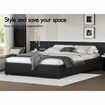 ALFORDSON Bed Frame Queen Size Gas Lift Storage Mattress Base Black WILBUR