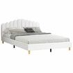 ALFORDSON Bed Frame King Size Upholstered Platform Base Leather White TANIA