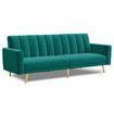 ALFORDSON Sofa Bed Futon Couch Lounge 3 Seater Convertible Velvet Green