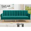 ALFORDSON Sofa Bed Futon Couch Lounge 3 Seater Convertible Velvet Green