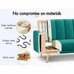 ALFORDSON Sofa Bed Futon Couch Lounge 3 Seater Convertible Velvet Green
