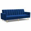 ALFORDSON Sofa Bed Futon Couch Lounge 3 Seater Convertible Velvet Blue
