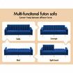 ALFORDSON Sofa Bed Futon Couch Lounge 3 Seater Convertible Velvet Blue