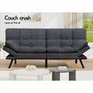 ALFORDSON Sofa Bed Recliner Lounge Futon Couch 3 Seater Convertible Fabric Grey