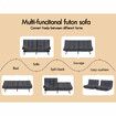 ALFORDSON Sofa Bed Recliner Lounge Futon Couch 3 Seater Convertible Fabric Grey