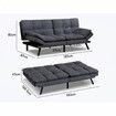 ALFORDSON Sofa Bed Recliner Lounge Futon Couch 3 Seater Convertible Fabric Grey
