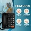 Big Button Telephone Loud Corded Landline Phone for Seniors, Visually Impaired, or People with Dementia