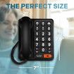 Big Button Telephone Loud Corded Landline Phone for Seniors, Visually Impaired, or People with Dementia
