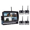 7 Inch Wireless Backup Camera System Split with 4 WIFI wired Cameras for RV, Truck, Trailer, Van