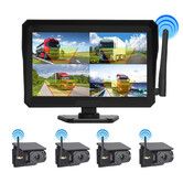 10.1 Inch HD 1080P Wireless Backup Camera System Split with 4 WIFI Solar Cameras for RV, Truck, Trailer, Van