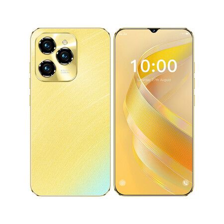 HOT 40 Pro smartphone 6.8 HD Android Mobile Phone Unlocked 4G Dual Sim Card 6800mAh 4GB+128G Cellphone 72MP+108MP, Golden