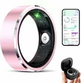 Smart Ring for Women Men Fitness Tracker with Pedometer Monitor No Subscription Fee IP68 Waterproof Rings for iOS Android(8#)
