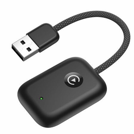 Wireless CarPlay Adapter Upgrade Wired to Wireless Apple CarPlay Compatible iOS Plug and Play Stable Connection(Black)