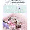 Dog Grooming Trimmer with LED Display, 35dB Ultra Low Noise Clippers, Cordless Dog Hair Trimmer for Paws, Ears, Face, Rump with LED Light, Purple