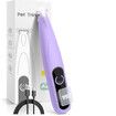 Dog Grooming Trimmer with LED Display, 35dB Ultra Low Noise Clippers, Cordless Dog Hair Trimmer for Paws, Ears, Face, Rump with LED Light, Purple