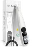 Dog Grooming Trimmer with LED Display, 35dB Ultra Low Noise Clippers, Cordless Dog Hair Trimmer for Paws, Ears, Face, Rump with LED Light, White