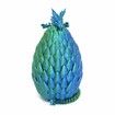 3D Printed Dragon Egg Green and Blue Surprise Easter Egg with Flexible Crystal Dragon Inside 3D Printed Gift Toy Desk Executive Pet Figurine Decor