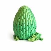 3D Printed Dragon Egg Yellow Green Surprise Easter Egg with Flexible Crystal Dragon Inside,3D Printed Gift Toy,Desk Executive Pet,Figurine Decor