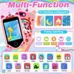 Kids Toys Phone, Kids Smart Phone for Girls with Dual Camera, Games and Music Player, Girl Toys Christmas Birthday Gifts, Pink