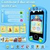 Kids Smart Phone, Dual Camera Cell Phone with Games, 2.8 Inch Touchscreen HD Phone for Kids, Educational Learning Toys Christmas Birthday Gift, Blue
