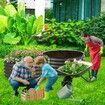 Round Raised Garden Bed Fence Planter Box Indoor Outdoor Flower Herb Vegetable Green Holder Container for Balcony Window Patio Aluzinc Coated Metal Edging